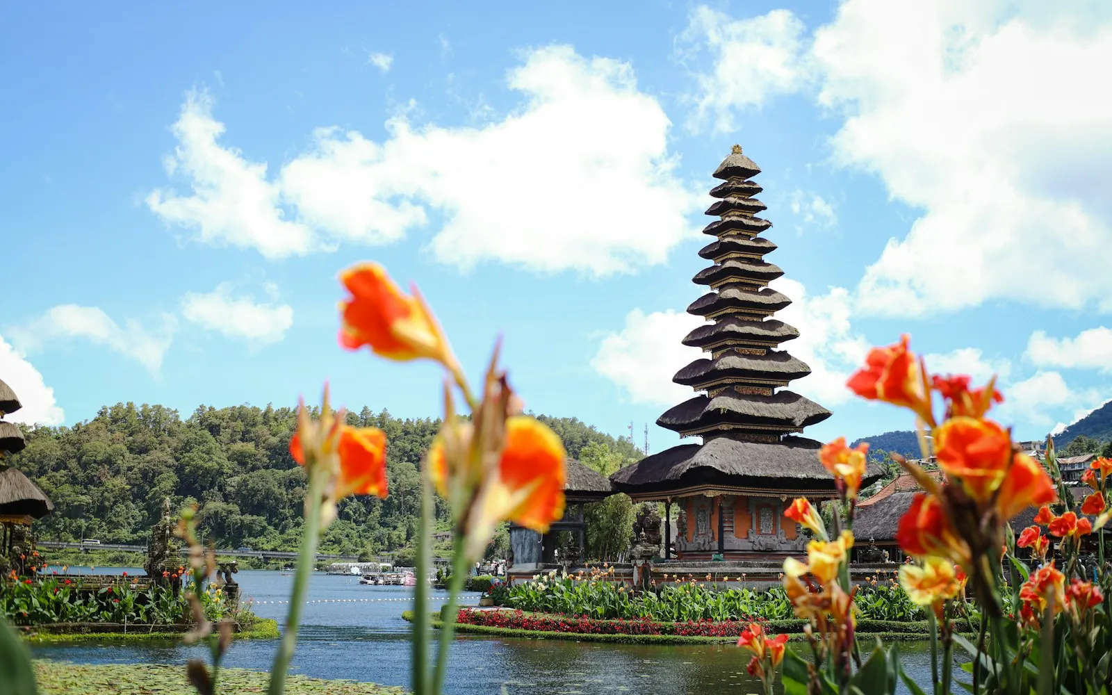 Lakeside temple and gardens in Bali