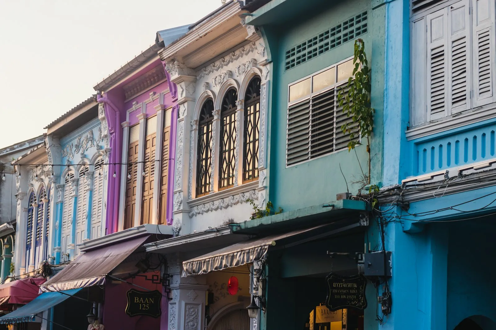 Colourful historic buildings in Phuket Old Town, Thailand